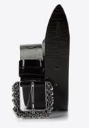 Women's patent leather belt, black, 92-8D-314-3-XL, Photo 3