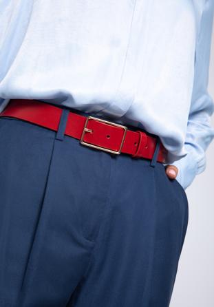 Women's leather belt, red, 97-8D-915-3-L, Photo 1
