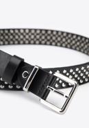 Women's studded leather belt, black-silver, 95-8D-806-11-XL, Photo 3