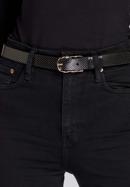 Women's leather dot belt, black, 92-8D-301-1-L, Photo 10