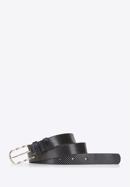 Women's leather dot belt, black, 92-8D-301-1-L, Photo 2