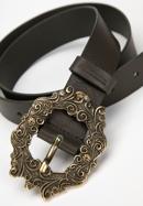 Women's leather belt with a fancy buckle, olive, 98-8D-108-Z-XL, Photo 3
