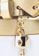 Women's leather belt with padlock detail, gold, 92-8D-307-S-XL, Photo 3