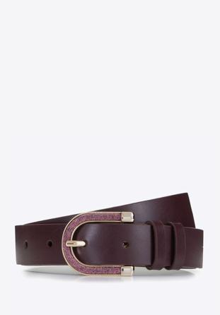 Women's leather belt, violet, 92-8D-302-2-L, Photo 1