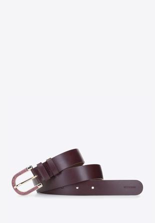 Women's leather belt, violet, 92-8D-302-2-L, Photo 1