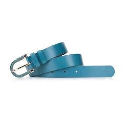 Women's leather belt, turquoise, 92-8D-302-Z-S, Photo 1