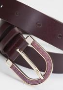 Women's leather belt, violet, 92-8D-302-2-L, Photo 3