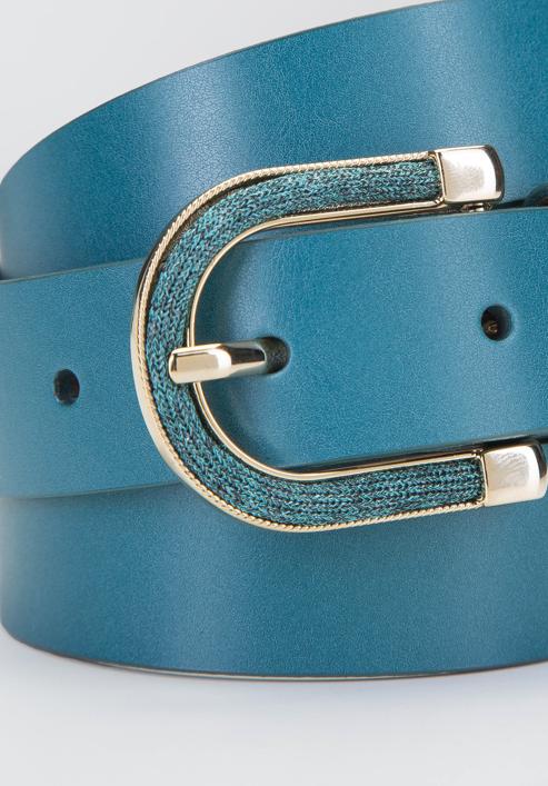 Women's leather belt, turquoise, 92-8D-302-2-XL, Photo 3