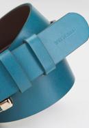 Women's leather belt, turquoise, 92-8D-302-2-XL, Photo 4