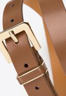 Women's skinny leather belt with a decorative buckle, brown, 98-8D-103-4-XL, Photo 3