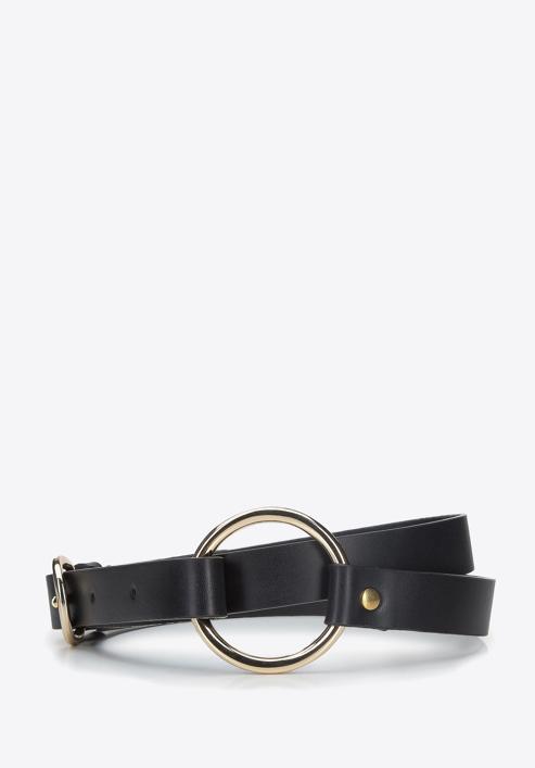 Women's skinny leather belt, black, 94-8D-903-9-2X, Photo 1