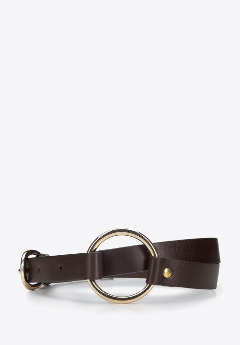 Women's skinny leather belt, dark brown, 94-8D-903-9-XL, Photo 1