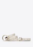 Women's skinny leather belt, cream, 94-8D-903-5-2X, Photo 2