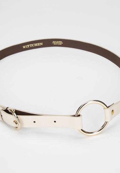Women's skinny leather belt, cream, 94-8D-903-9-XL, Photo 3