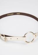 Women's skinny leather belt, cream, 94-8D-903-5-M, Photo 3