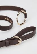 Women's skinny leather belt, dark brown, 94-8D-903-5-2X, Photo 4