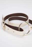 Women's skinny leather belt, cream, 94-8D-903-5-XL, Photo 4