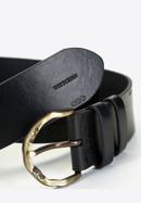 Women's leather embossed belt, black, 93-8D-201-1-2XL, Photo 3