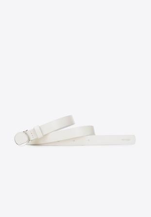 Women's slimline leather belt, cream, 92-8D-306-0-L, Photo 1
