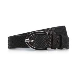 Women's leather belt, black, 93-8D-205-1-XL, Photo 1