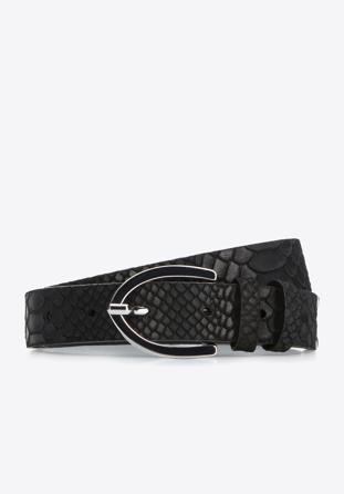 Women's leather belt, black, 93-8D-205-1-S, Photo 1