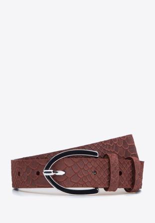 Women's leather belt, brown, 93-8D-205-4-M, Photo 1