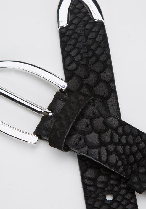 Women's leather belt, black, 93-8D-205-4-M, Photo 3