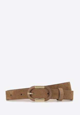 Skinny leather belt, brown, 92-8D-305-5Z-L, Photo 1
