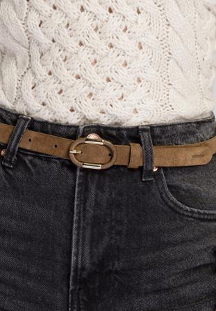 Skinny leather belt, brown, 92-8D-305-5Z-L, Photo 1