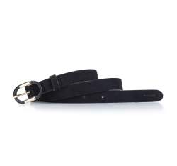 Skinny leather belt, black-gold, 92-8D-305-1Z-S, Photo 1