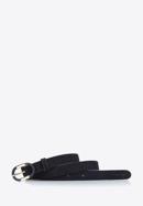 Skinny leather belt, black-gold, 92-8D-305-5Z-L, Photo 2