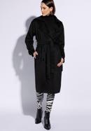 Women's double-breasted  trench coat, black, 96-9P-107-1-L, Photo 1