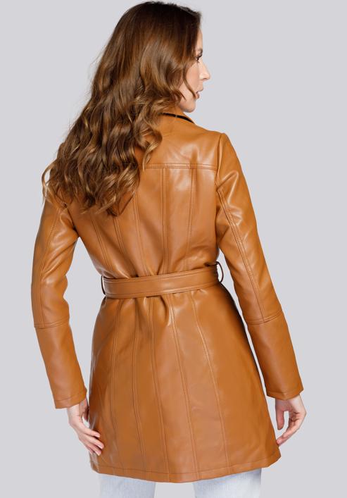 Women's coat, cognac, 93-9P-107-1-2XL, Photo 4