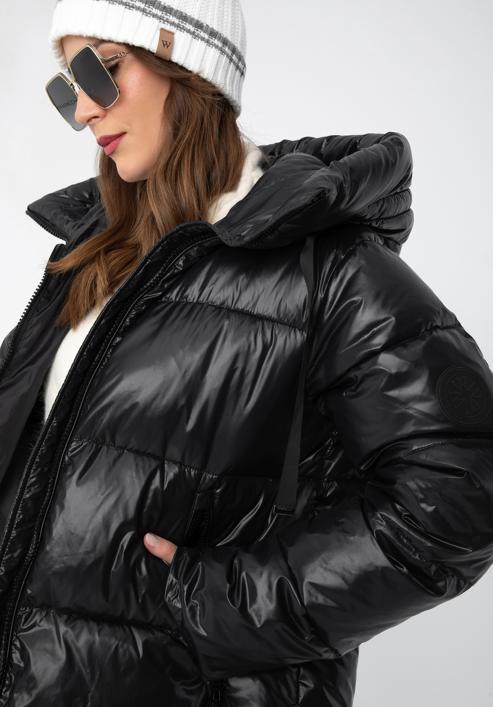 Women's oversize quilted coat, black, 97-9D-403-Z-S, Photo 3