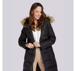 Women's hooded maxi down coat, black, 93-9D-400-1-L, Photo 1