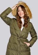 Women's hooded maxi down coat, green, 93-9D-400-9-3XL, Photo 2