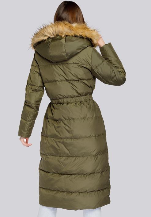 Women's hooded maxi down coat, green, 93-9D-400-9-3XL, Photo 4