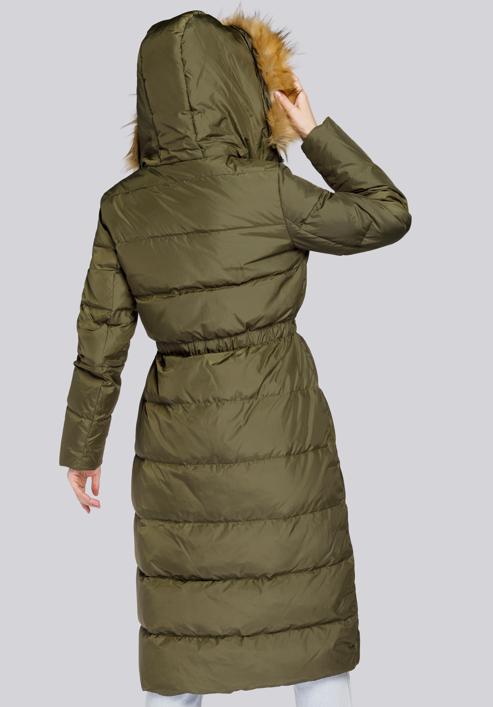 Women's hooded maxi down coat, green, 93-9D-400-9-3XL, Photo 5