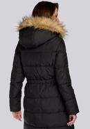 Damski płaszcz pikowany ze ściągaczem w talii, czarny, 93-9D-400-1-3XL, Zdjęcie 6