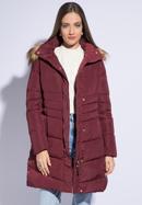Women's hooded down jacket, burgundy, 95-9D-405-G-M, Photo 1