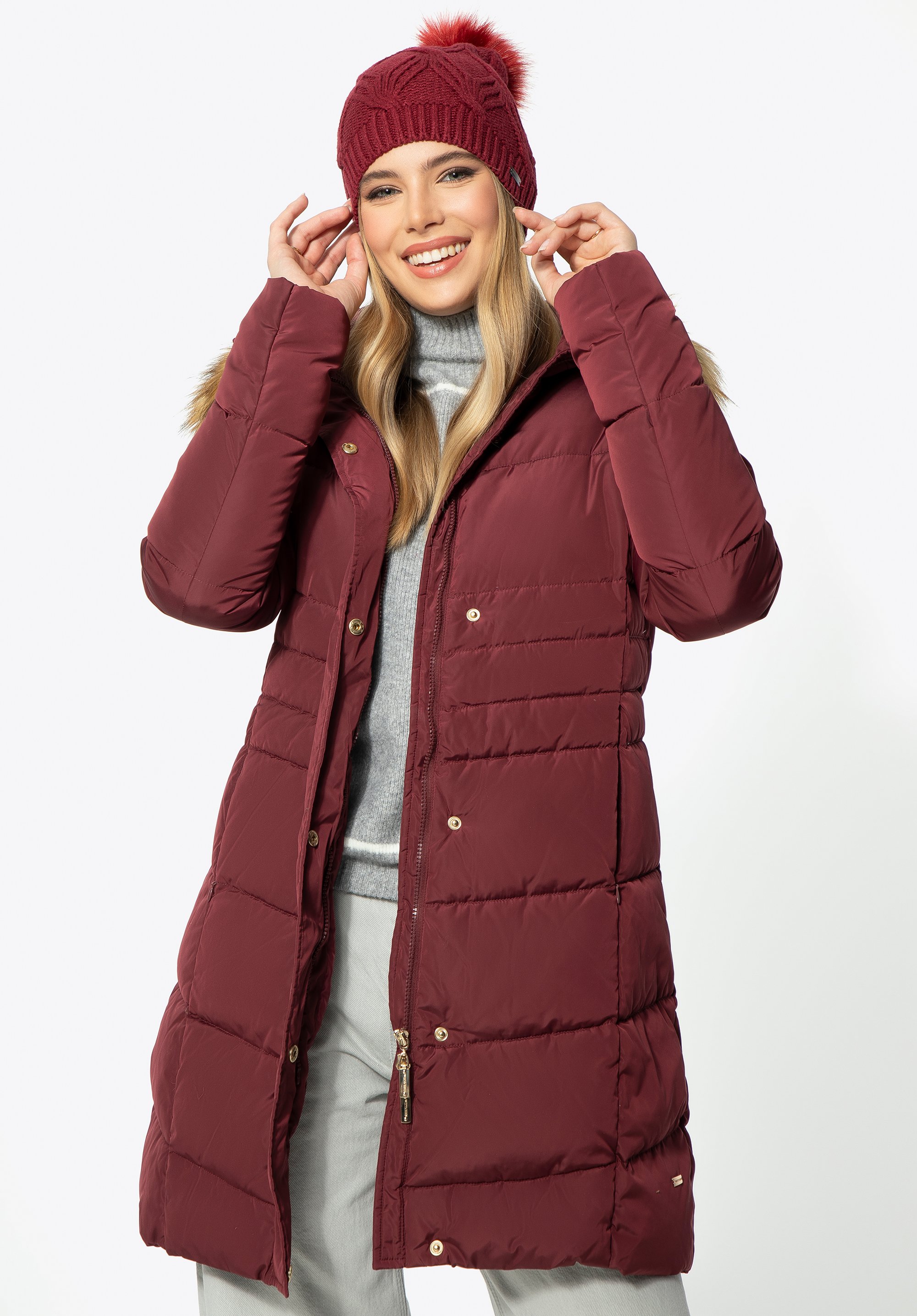 Burgundy hotsell down coat