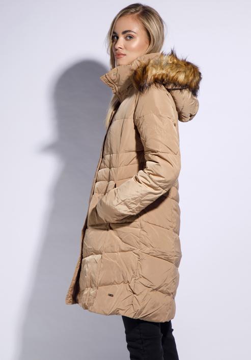 Women's hooded down jacket, gold, 95-9D-405-3-XL, Photo 3