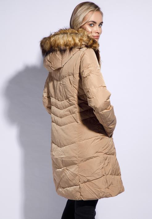 Women's hooded down jacket, gold, 95-9D-405-3-XL, Photo 4