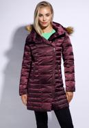 Women's down jacket with off-centre zip, violet, 95-9D-403-Z-L, Photo 1