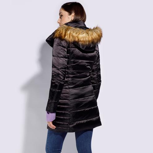 Women's down jacket with off-centre zip, black, 95-9D-403-N-3XL, Photo 4