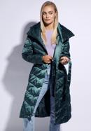 Damski płaszcz puchowy z kapturem, zielony, 95-9D-401-1-2XL, Zdjęcie 1