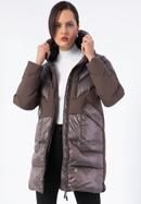 Women's hooded down coat, beige, 97-9D-405-1-XS, Photo 1