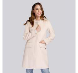 Damski płaszcz z wełną pudełkowy, złamany biały, 93-9W-702-0-XL, Zdjęcie 1