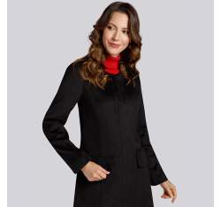 Damski płaszcz z wełną pudełkowy, czarny, 93-9W-702-1-3XL, Zdjęcie 1