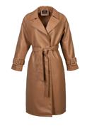 Women's double-breasted faux leather coat, brown, 97-9P-100-Z-L, Photo 20